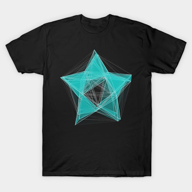 Star Digital Wireframe T-Shirt by TONYSTUFF